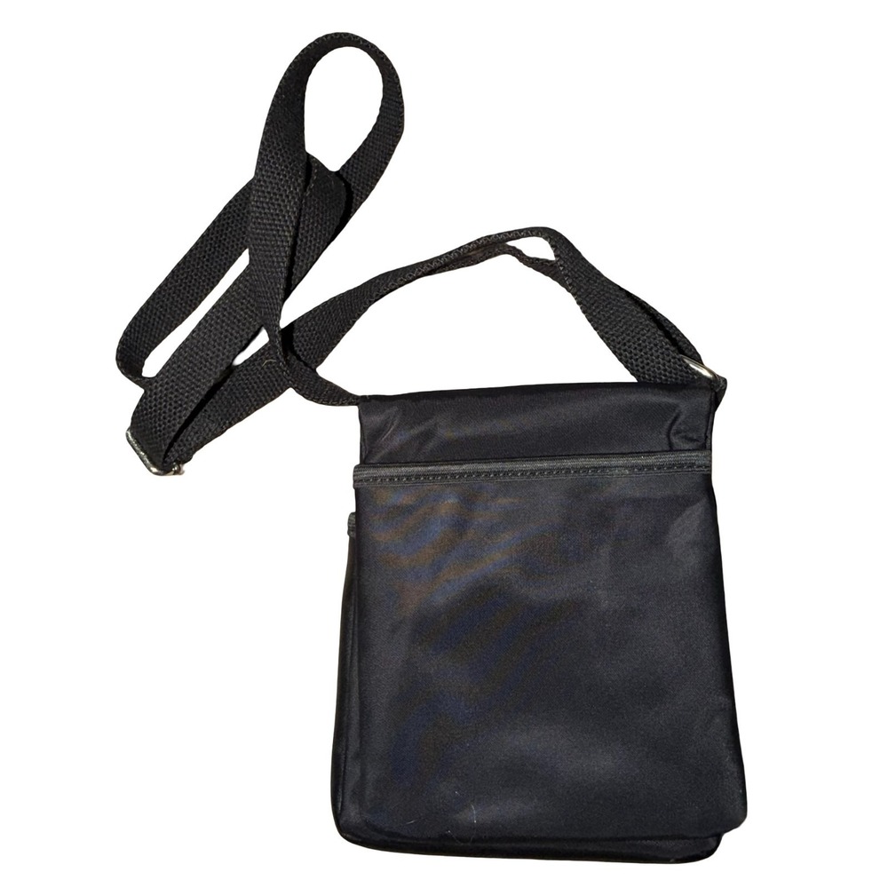 Calvin Klein Tabbie Nylon Crossbody Bag Black Mesh Front Pocket Shoulder Purse - Picture 4 of 8